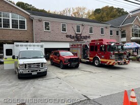 LEMS 67B3, GBFD 2144 and Engine 140 lined up for the event to welcome guests to explore. 